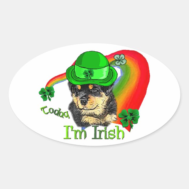 Adesivo Oval Rottweiler - Ruas de papoila (Frente)