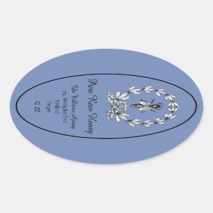 Adesivo Oval Rótulo Apiário de Mel de Abelhas  Mel em bruto p