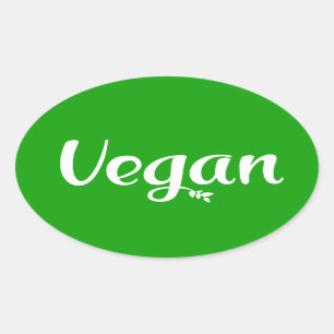 Adesivo Oval Rótulo Culinário do Vegan