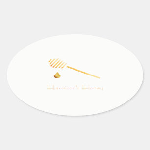 Adesivo Oval Rótulo de mel