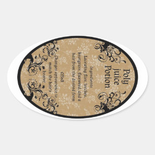 Adesivo Oval Rótulo de poção de sumo