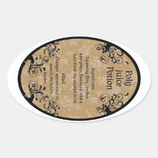 Adesivo Oval Rótulo de poção de sumo