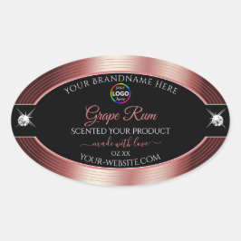 Adesivo Oval Rótulo de produto do logótipo do vinho brilhante p