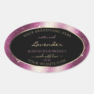 Adesivo Oval Rótulo do Produto Frame de Brilho com Glitter de L