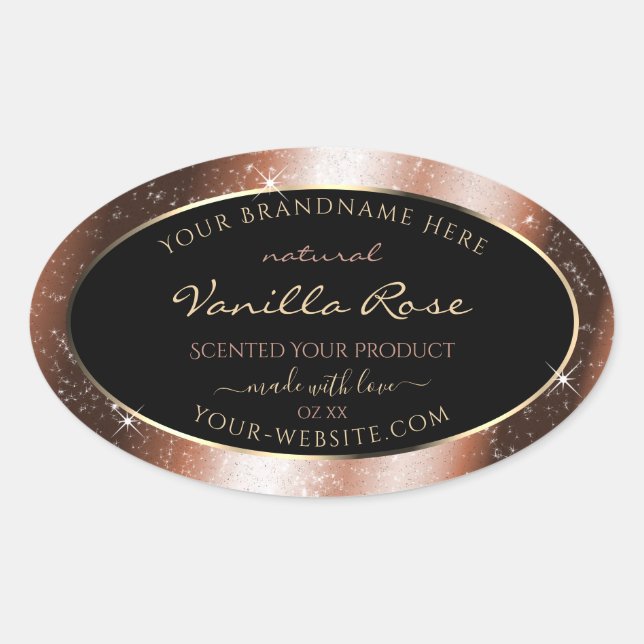 Adesivo Oval Rótulo do produto Glitter de Frame Glitter do Spar (Frente)