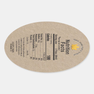 Adesivo Oval Rótulo Folha Oval de Fatos Nutricionais da Xarope