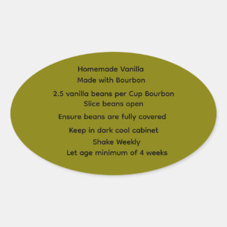 Adesivo Oval Rótulos de receitas da Vanilla Bourbon caseira