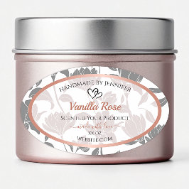 Adesivo Oval Rótulos do Produto Floral Dourado e Cinza romântic