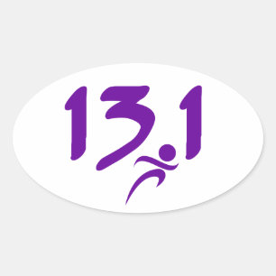 Adesivo Oval Roxo 13,1 meia maratona