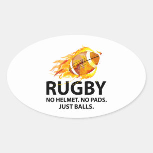 Adesivo Oval Rugby. Sem capacete. Sem Pads. Só Bolas.