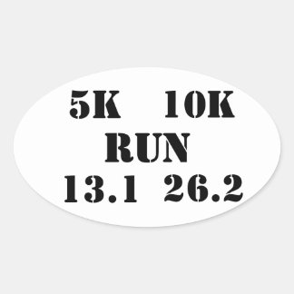 Adesivo Oval RUN - Ciclo de execução de 5k, 10k, 13.1, 26.2