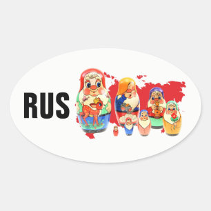 Adesivo Oval Rússia - Russia Kleber