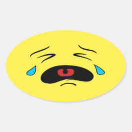 Adesivo Oval Sad Face Emoji