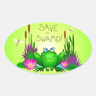 Adesivo Oval Salvar o pântano Twitchy o sapo