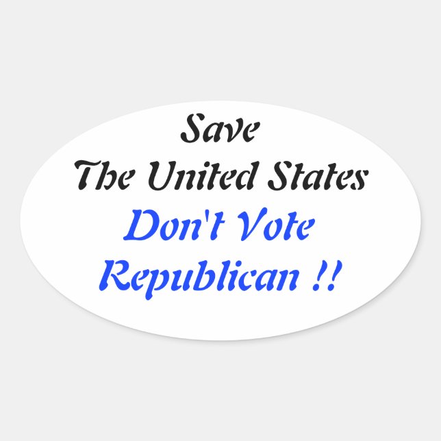 Adesivo Oval Salve o Azul Oval dos EUA (Frente)