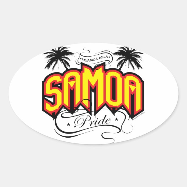 Adesivo Oval Samoa Pride (Frente)