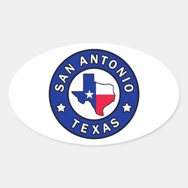Adesivo Oval San Antonio Texas (Frente)