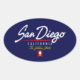Adesivo Oval San Diego Script
