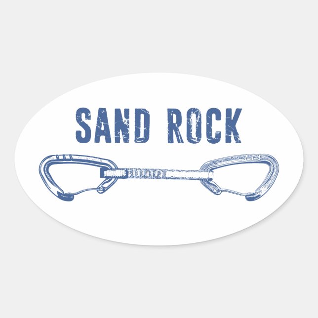 Adesivo Oval Sand Rock Alabama Escalada Quickdraw (Frente)