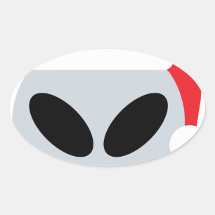 Adesivo Oval santa claus alienígena emoji