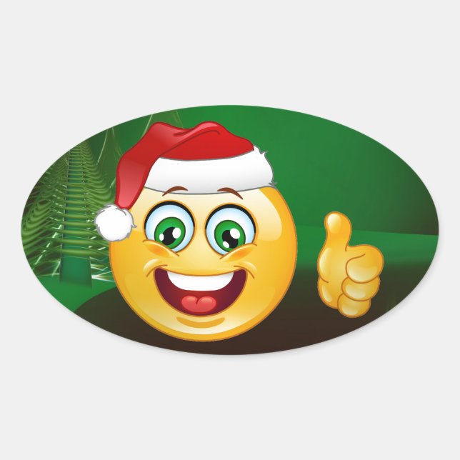 Adesivo Oval santa claus emojis (Frente)