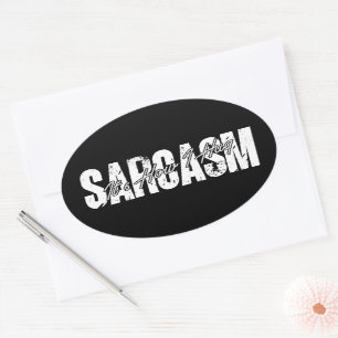 Adesivo Oval Sarcasmo É como eu abraço - Engraçada Vintagem Sar