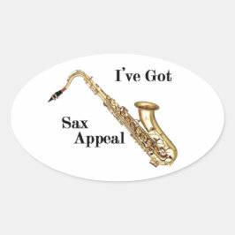 Adesivo Oval saxofone