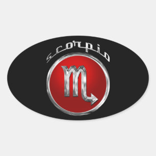 Adesivo Oval Scorpio - Escorpião