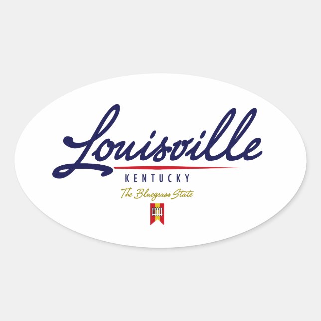 Adesivo Oval Script Louisville (Frente)