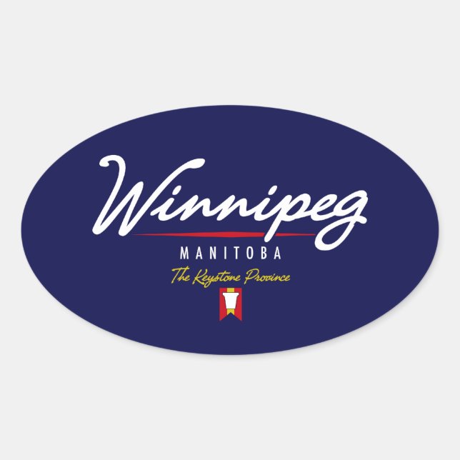 Adesivo Oval Script Winnipeg (Frente)
