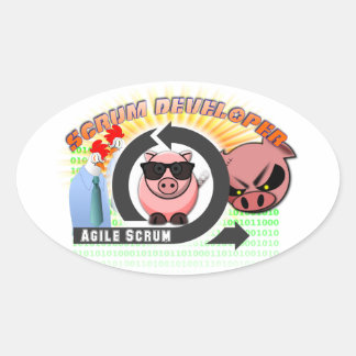 Adesivo Oval Scrum Developer - Desenvolvimento ágil de software