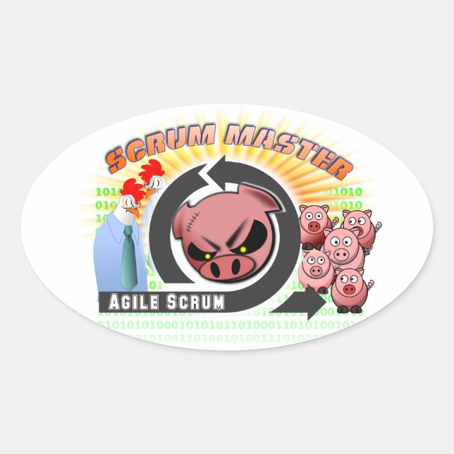Adesivo Oval Scrum Master (Frente)