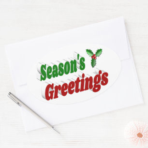 Adesivo Oval Seasons saúda a tipografia de Natal Holly