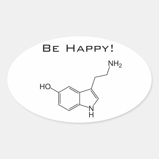 Adesivo Oval Seja feliz! Serotonin Sticker (Frente)