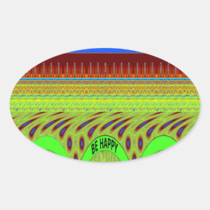 Adesivo Oval Seja feliz Tenha um bom dia