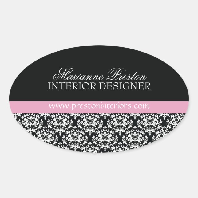 Adesivo Oval Selagem Classy Damask (Frente)