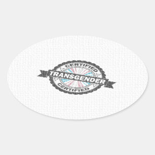 Adesivo Oval Selo certificado do Transgender