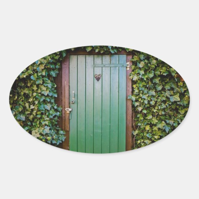 Adesivo Oval Selo de Envelope do Jardim Secreto (Frente)