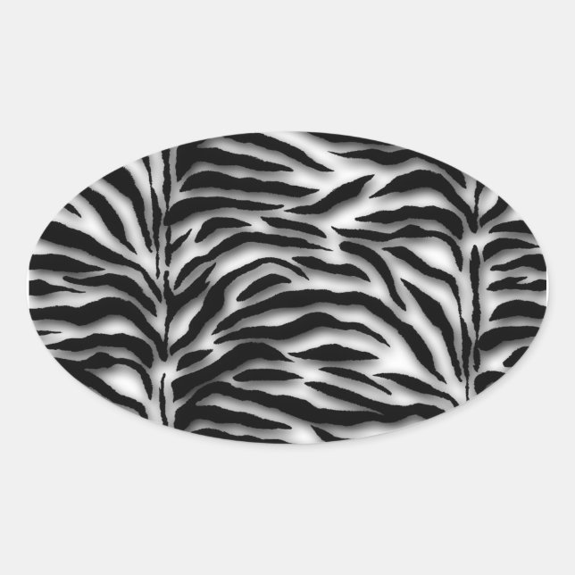 Adesivo Oval Selo de Envelope Zebra Negra (Frente)