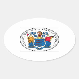 Adesivo Oval Selo do estado de New-jersey