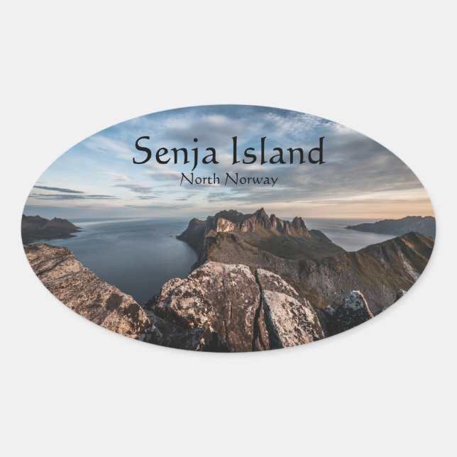 Adesivo Oval Senja Island Norway (Frente)
