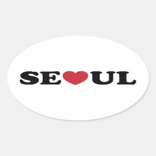 Adesivo Oval Seoul Love Heart