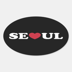 Adesivo Oval Seoul Love Heart