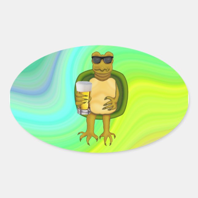 Adesivo Oval Sesty Turtle (Frente)
