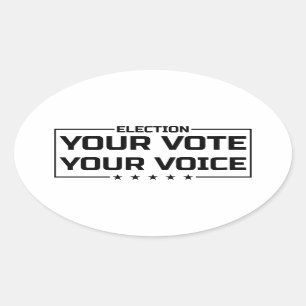 Adesivo Oval Seu voto é preto
