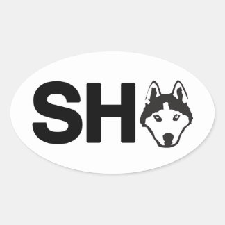 Adesivo Oval Siberian Husky Oval Sticker