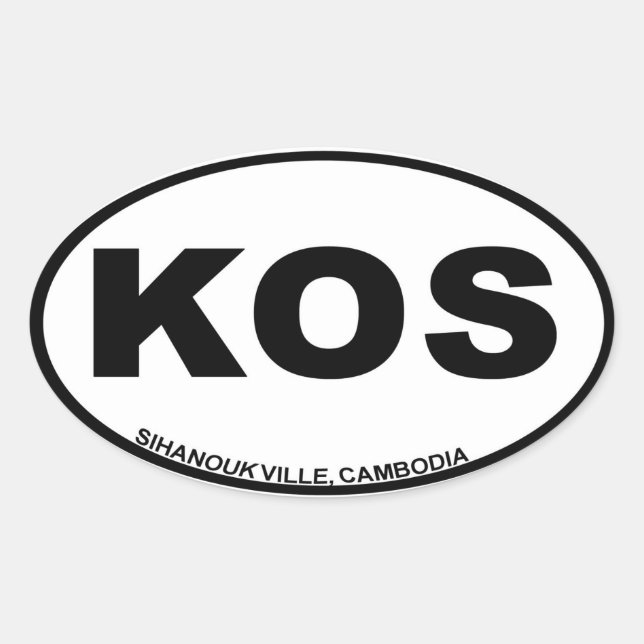 Adesivo Oval Sihanoukville City Code Sticker (Frente)