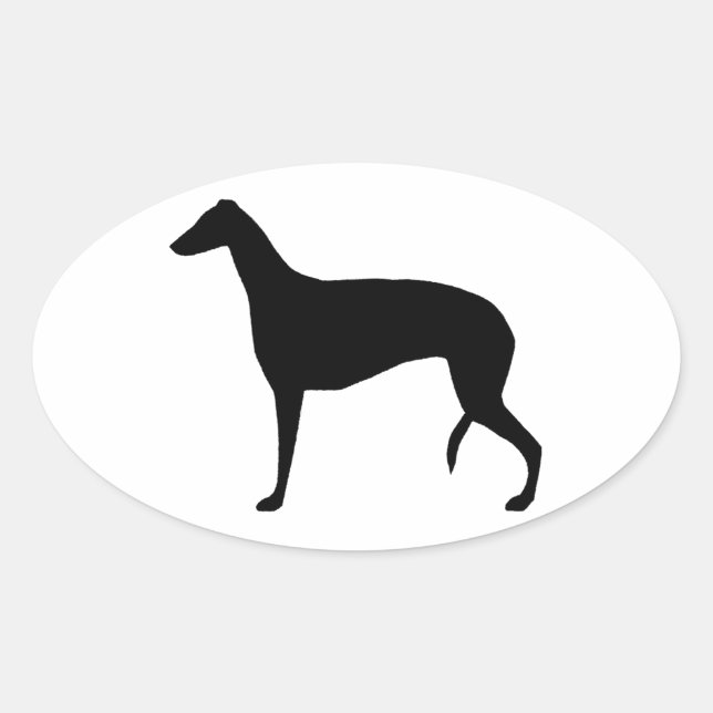 Adesivo Oval silhueta de galgos (Frente)