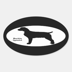 Adesivo Oval Silhueta do Spaniel de Boykin