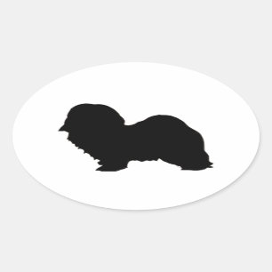 Adesivo Oval silhueta havanese